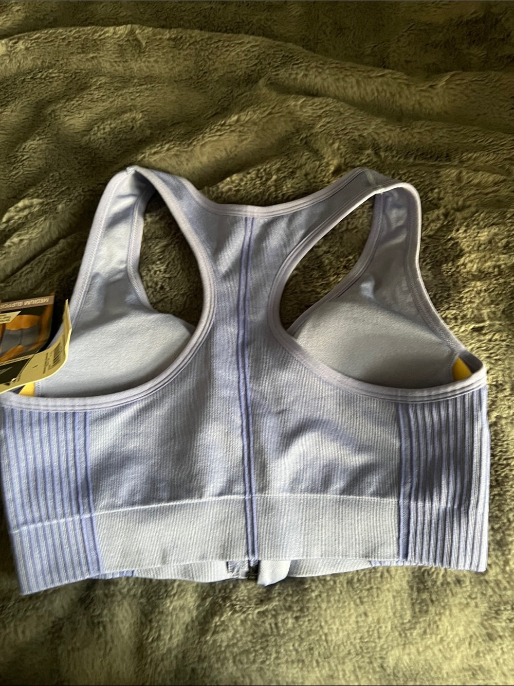ALO Yoga Lavender Front-Zip Racerback Sports Bra - Picture 6 of 6